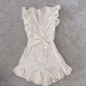 Rebecca Taylor white lace romper